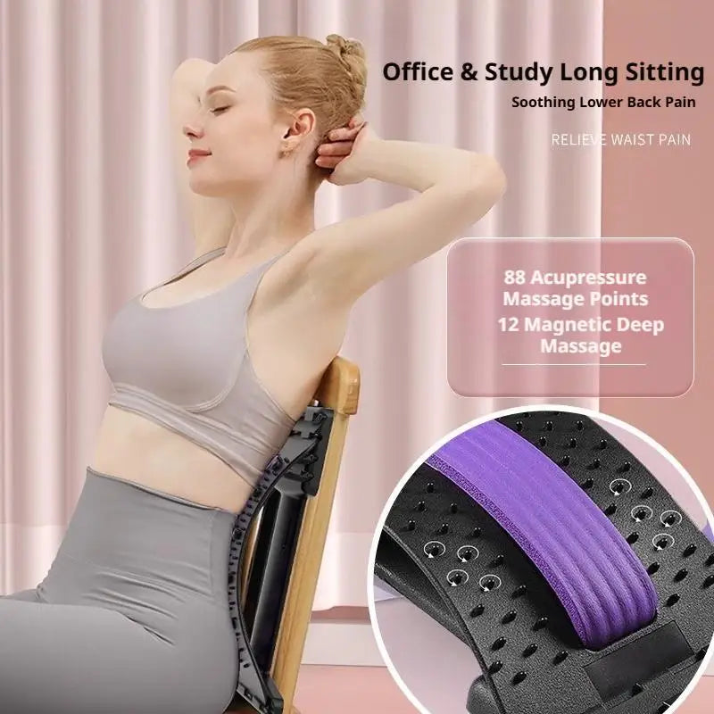 Lumbar Stretcher Massager Multi Level Adjustable Back Cracker Spine Correction Board Yoga Waist Fitness Support Traction Mat