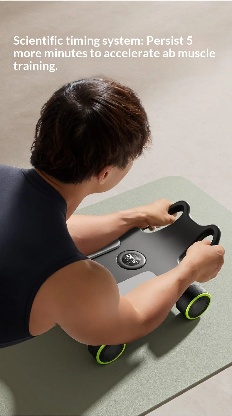 Ab Roller With Elbow Support Ab Roller Board Core Workout Machine With 4 Wheels Mini Pilates Reformer For Home Gym With Knee Pad