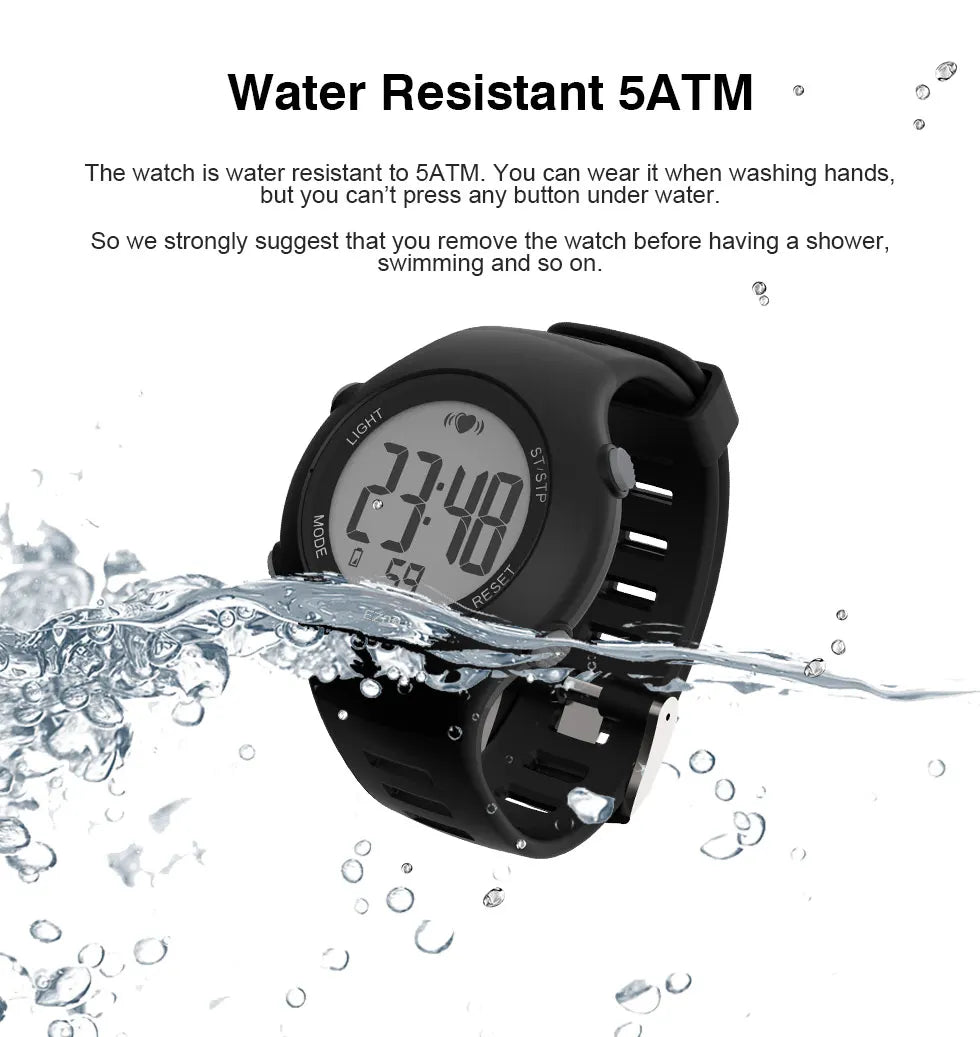 Heart Rate Monitor Men Women Outdoor Running Cycling Sports Digital Watches With Chest Strap Fitness Sensor Counter