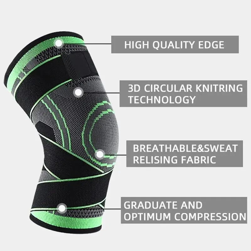 Knee Compressions Sleeve With Adjustable Straps Compression Bandage Protector Knee For Running Working Out Sport Wearing All Day