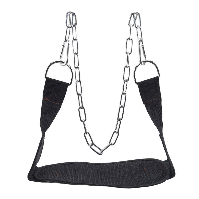 Thick Heavy Duty Weight Lifting Belt with Chain Dipping Belt Pull Up Chin Up Kettlebell Barbell Fitness Bodybuilding Gym Belt