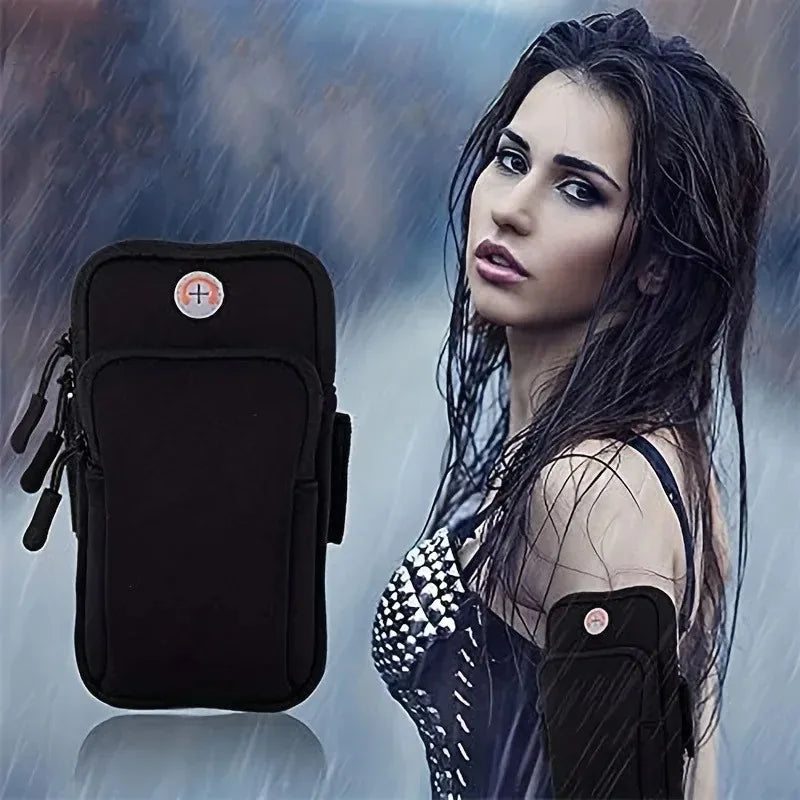 Running Armband Phone Holder with Headphone Jack Neoprene Waterproof for Gym Workout Hiking Outdoor Sports