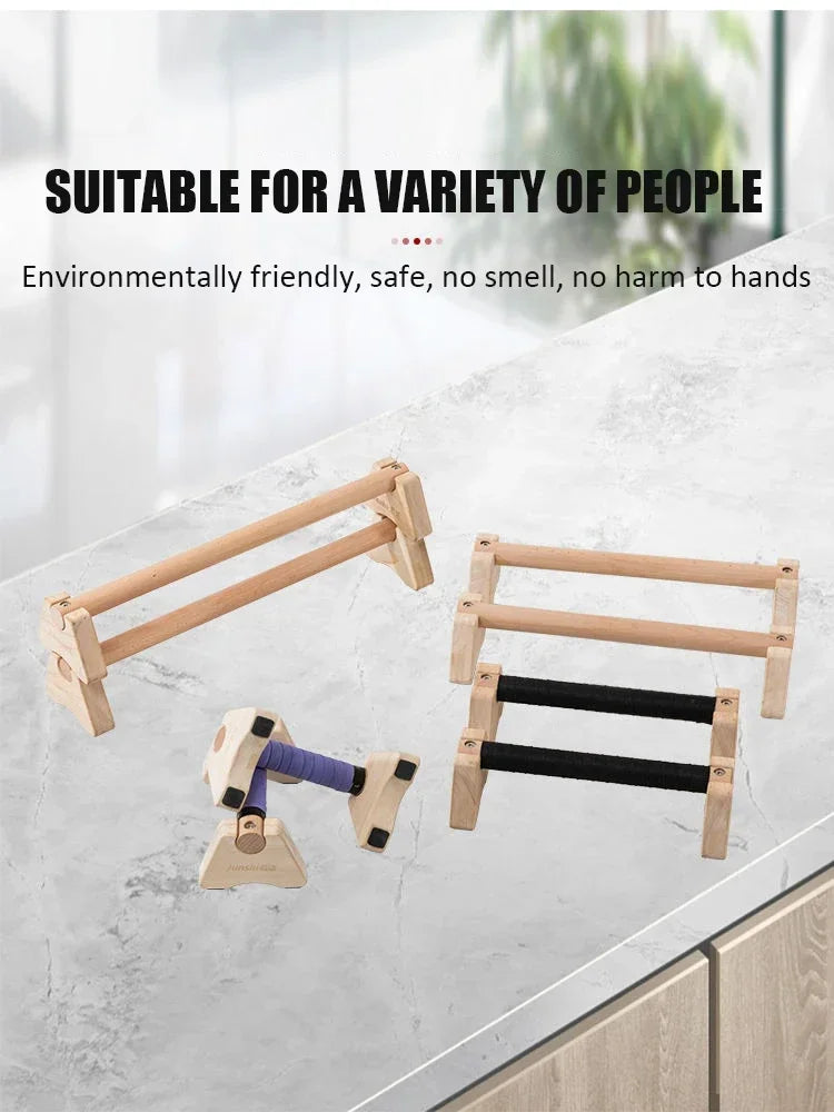 1 Pair Wooden Push-up Bar Stands Gym Push Ups Rack Board Fitness Exercise Body Building Training Handstand Parallel Rod