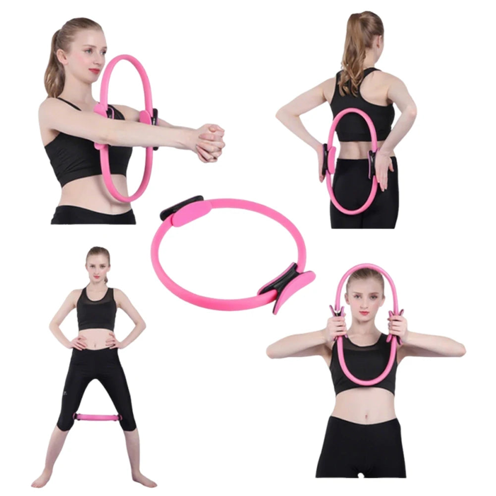 Pilates Ring Fitness Ring with Non Slip Handles Fitness Circle Flexible Resistance Exercise Equipment for Thighs Abs and Legs