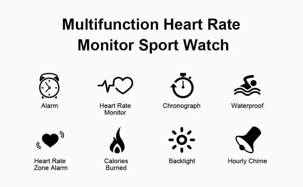 Heart Rate Monitor Men Women Outdoor Running Cycling Sports Digital Watches With Chest Strap Fitness Sensor Counter